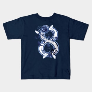 Blue Floral Eight Kids T-Shirt